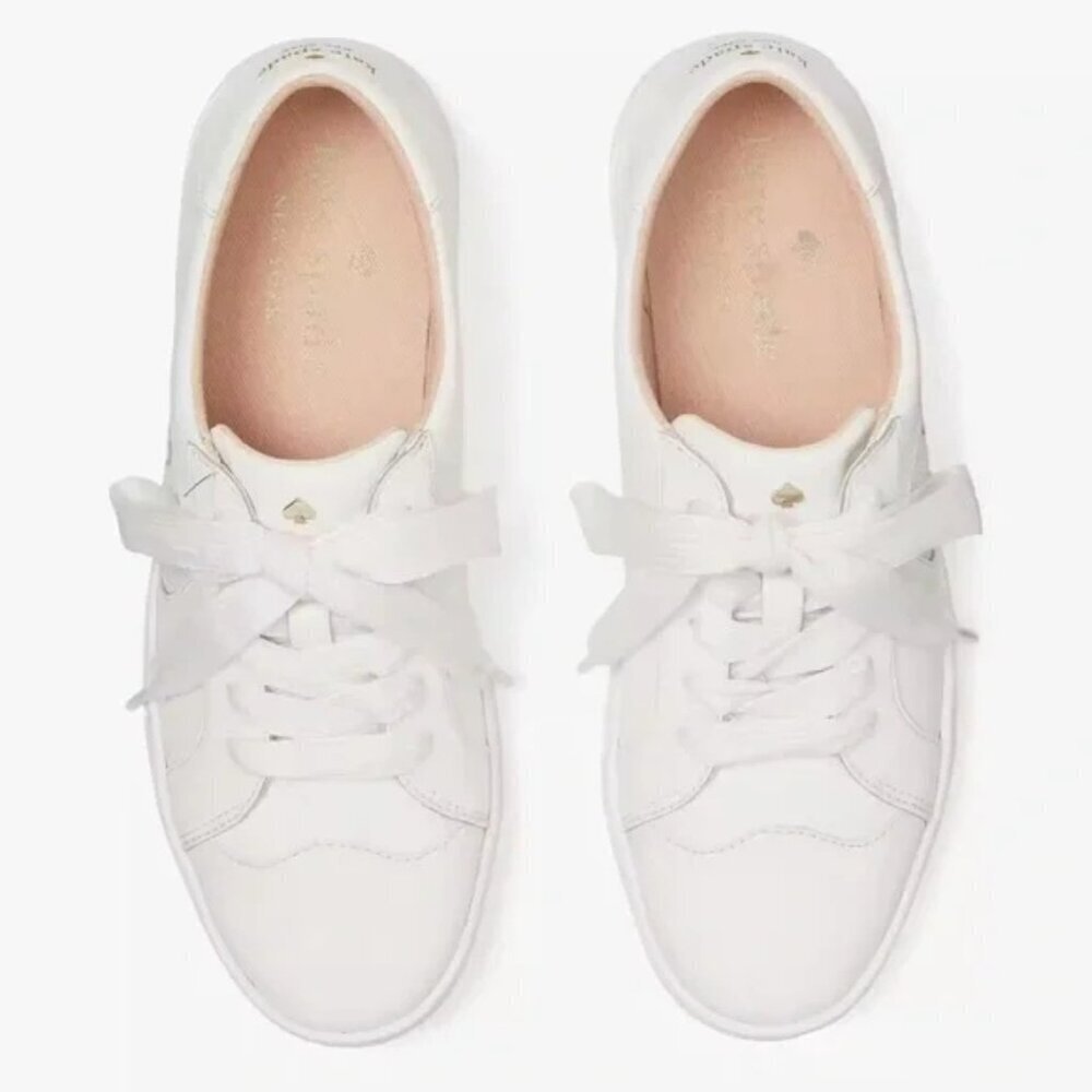 Kate Spade Sneakers White Leather 8.5 tennis shoes - Picture 7 of 8